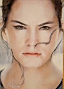 218x300 Aceo Rey Daisy Ridley Star Wars Original Painting Sketch Card Ebay - Rey Star Wars Painting