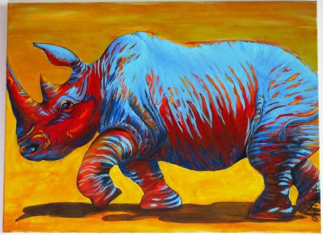 650x472 Thibault Le Rhino (Annha) - Rhino Painting