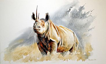 366x222 Black Rhino - Rhino Painting