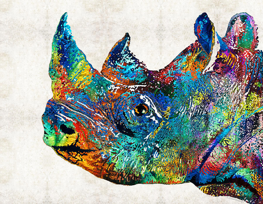 900x696 Rhino Rhinoceros Art - Rhinoceros Painting