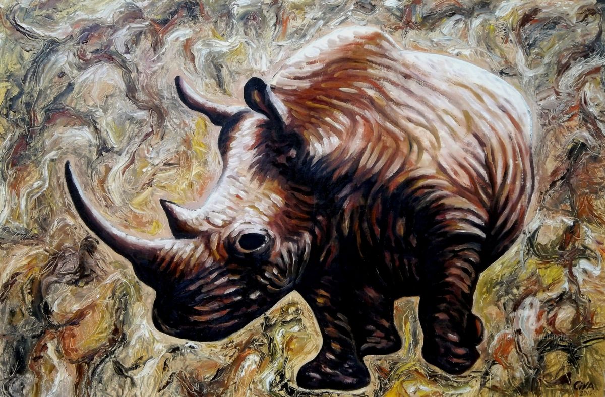 1200x788 Rhinoceros (Dan Civa) - Rhinoceros Painting