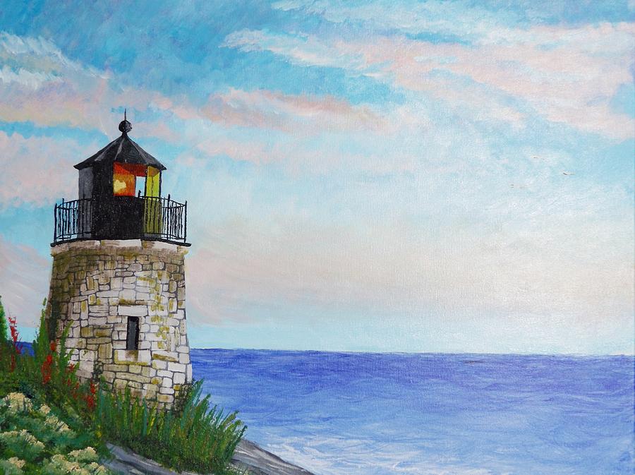 900x673 Rhode Island Lighthouse Painting By Pamela Anderson - Rhode Island Painting