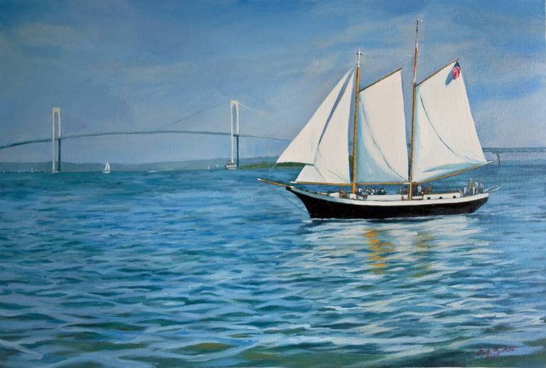 770x519 Saatchi Art Newport Harbor Rhode Island Painting By Mark Maritato - Rhode Island Painting