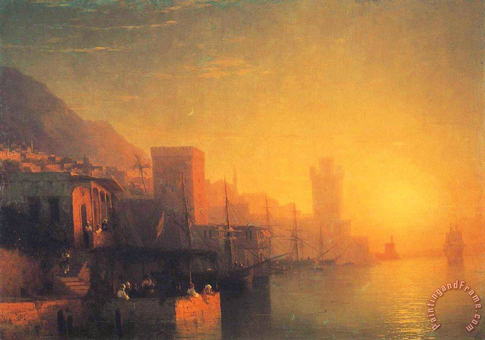 960x673 Ivan Constantinovich Aivazovsky Island Of Rhodes Painting - Rhodes Painting