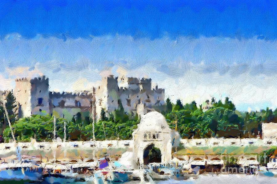 900x598 Great Magister Castle Of Rhodes Painting Painting By Magomed - Rhodes Painting