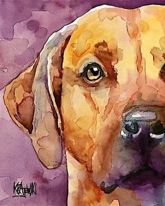 240x300 Rhodesian Ridgeback Art Print Signed By Artist Ron Krajewski - Rhodesian Ridgeback Painting