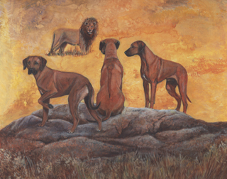 320x252 Rhodesian Ridgeback Art By Gone Doggin - Rhodesian Ridgeback Painting