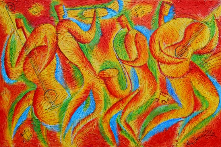 770x513 Saatchi Art Rhythm And Blues Of Hot Jazz Painting By Leon Zernitsky - Rhythm Painting
