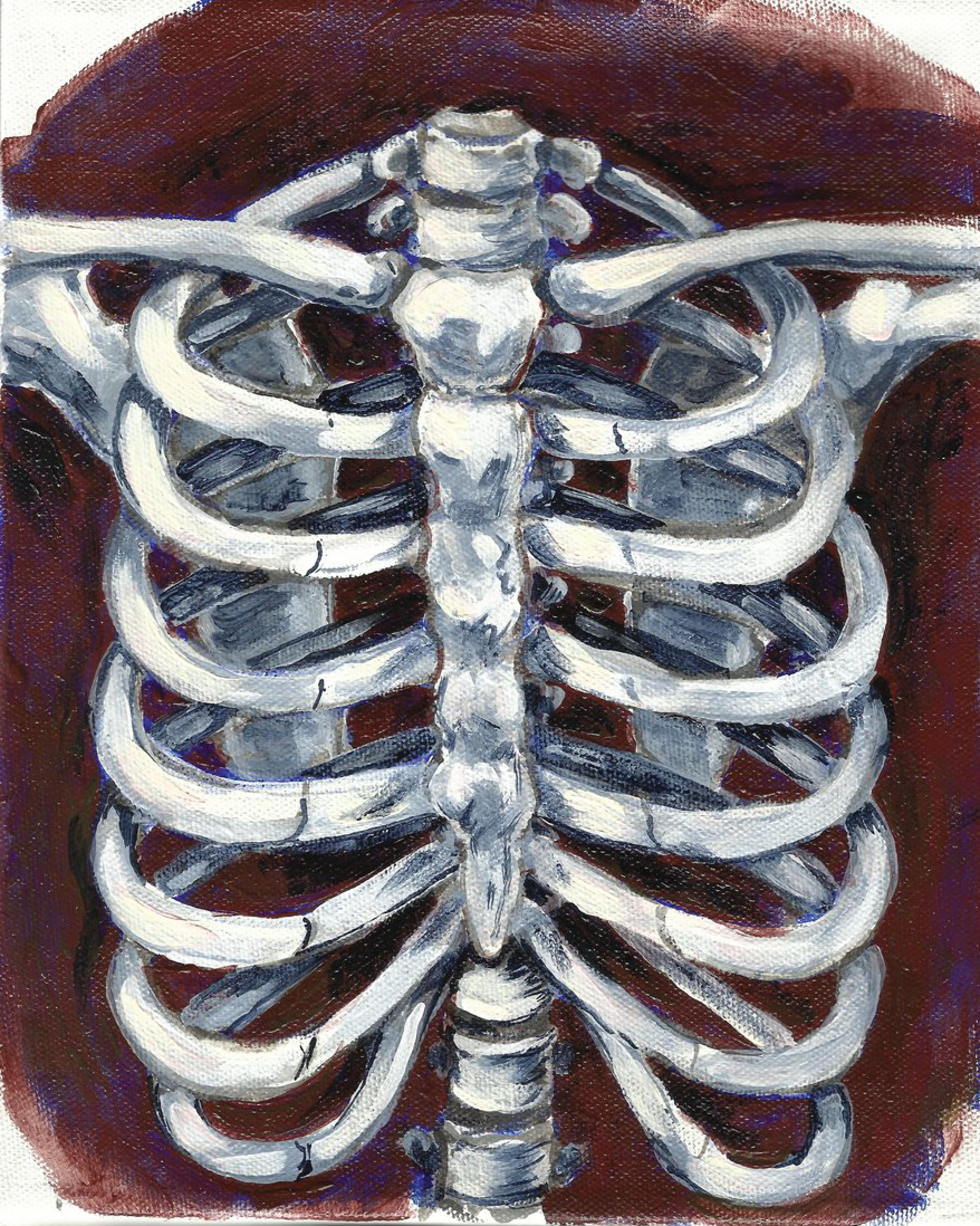 5268x6588 Ribcage Cameo, Acrylic On Canvas - Rib Cage Painting