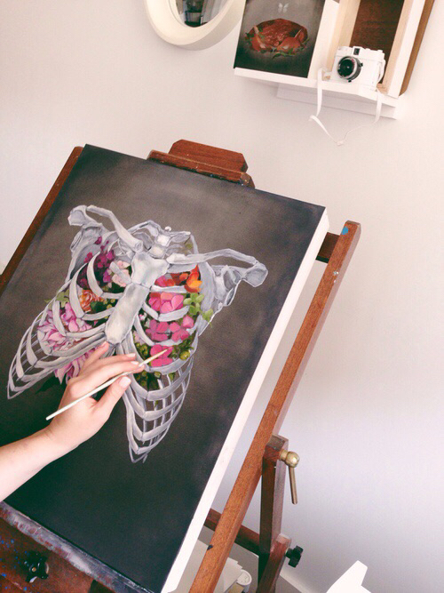 500x667 I Love This - Rib Cage Painting