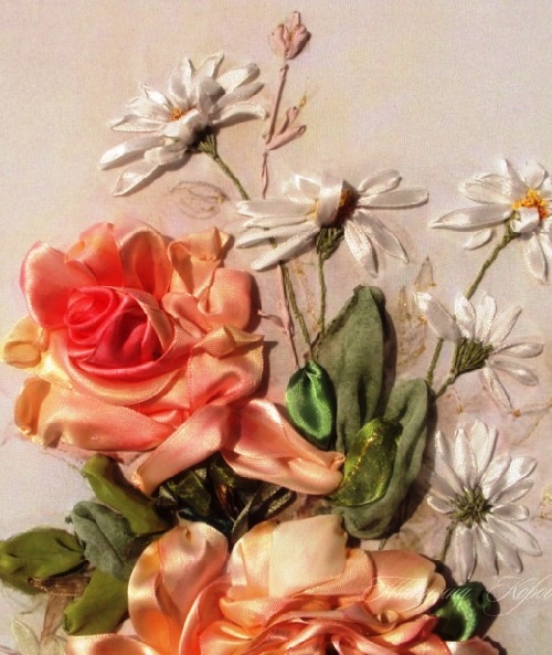 500x593 Embroidery On Julia Vorontsova's Prints By Tetiana Korobeinyk (33 - Ribbon Painting