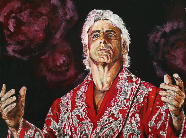 600x445 Ric Flair Art Print By Joel Tesch - Ric Flair Painting