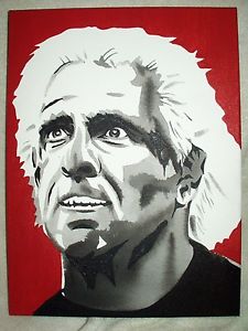 225x300 Canvas Painting Wrestler Ric Flair Portrait Red 3 Bampw Art 16x12 - Ric Flair Painting