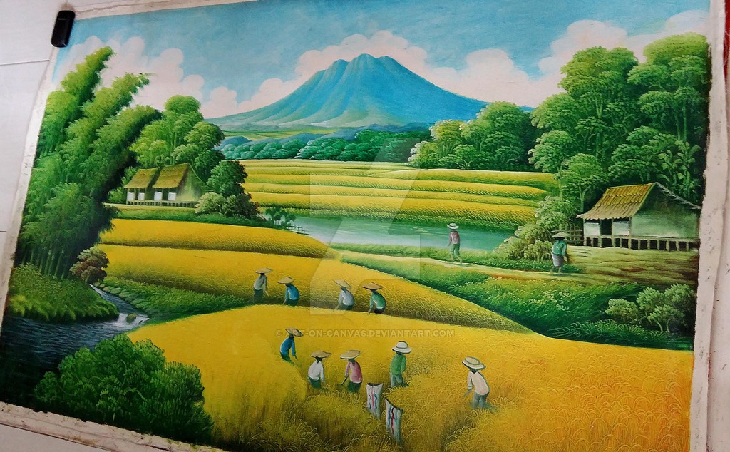 Rice Field Painting At Paintingvalley.com 