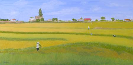 450x221 Stunning Rice Field Painting Reproductions For Sale On Fine Art - Rice Field Painting