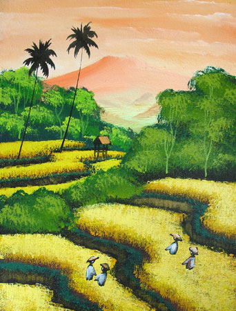 342x450 Bali Painting Landscape Paintings - Rice Field Painting