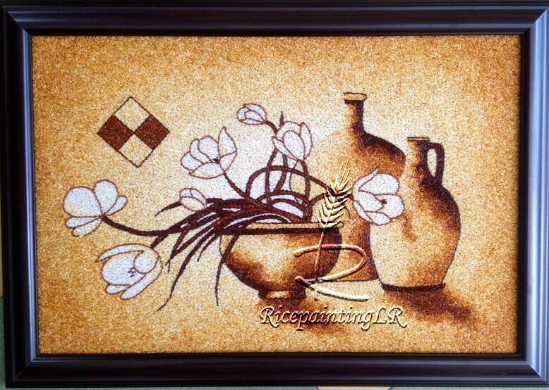 778x554 This Rice Painting Mosaic Is 100% Made By Hand, Grain By Grain - Rice Painting
