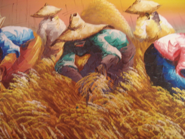 640x480 Rice Harvest Painting Love Fuentes - Rice Painting