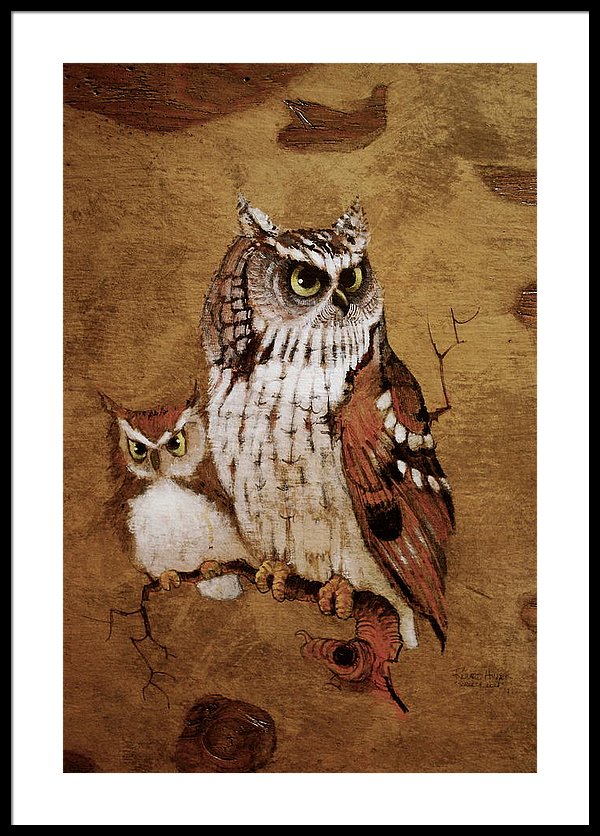 600x836 Screech Owls Framed Print By Richard Hinger - Richard Screech Owl Painting