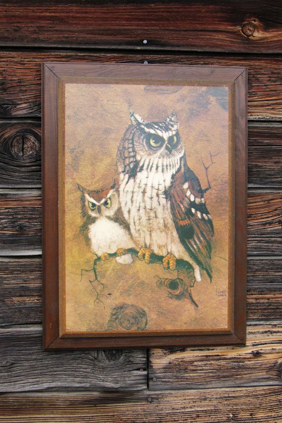 570x855 Home Interiors Richard Hinger Screech Owl Print Nostalgia 1979 - Richard Screech Painting