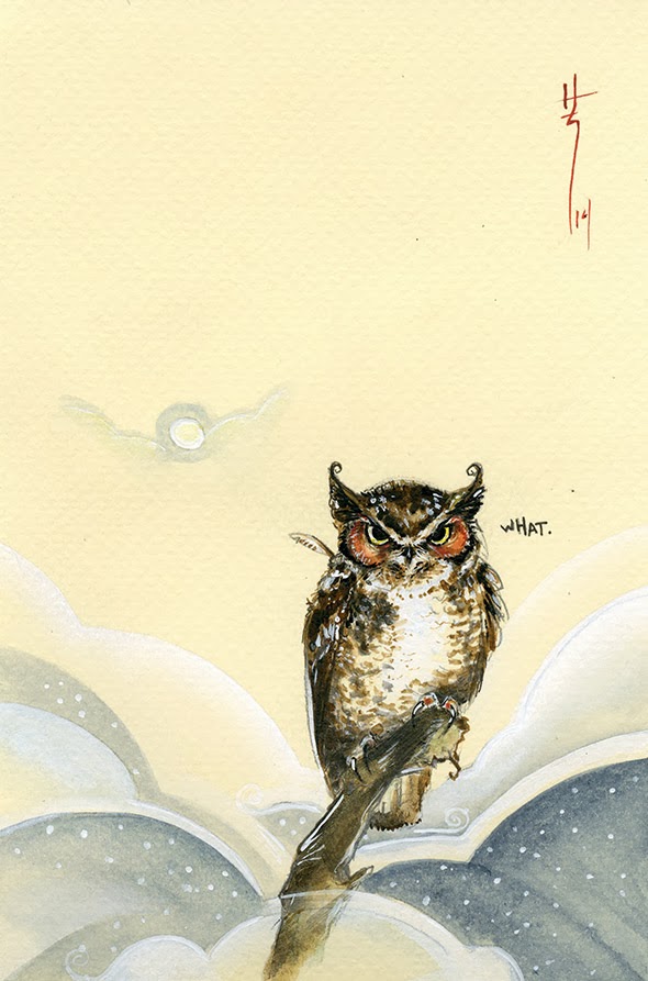 590x893 Owls! - Richard Screech Painting