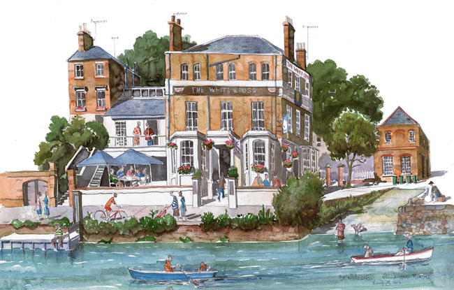 650x415 Limited Edition Print The White Cross Pub, Richmond Upon Thames - Richmond Painting