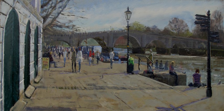 855x424 By The Thames In Richmond Roy Connelly - Richmond Painting