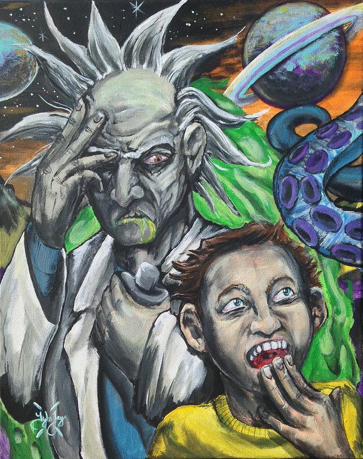 712x900 Rick And Morty Painting By Tyler Haddox - Rick And Morty Painting