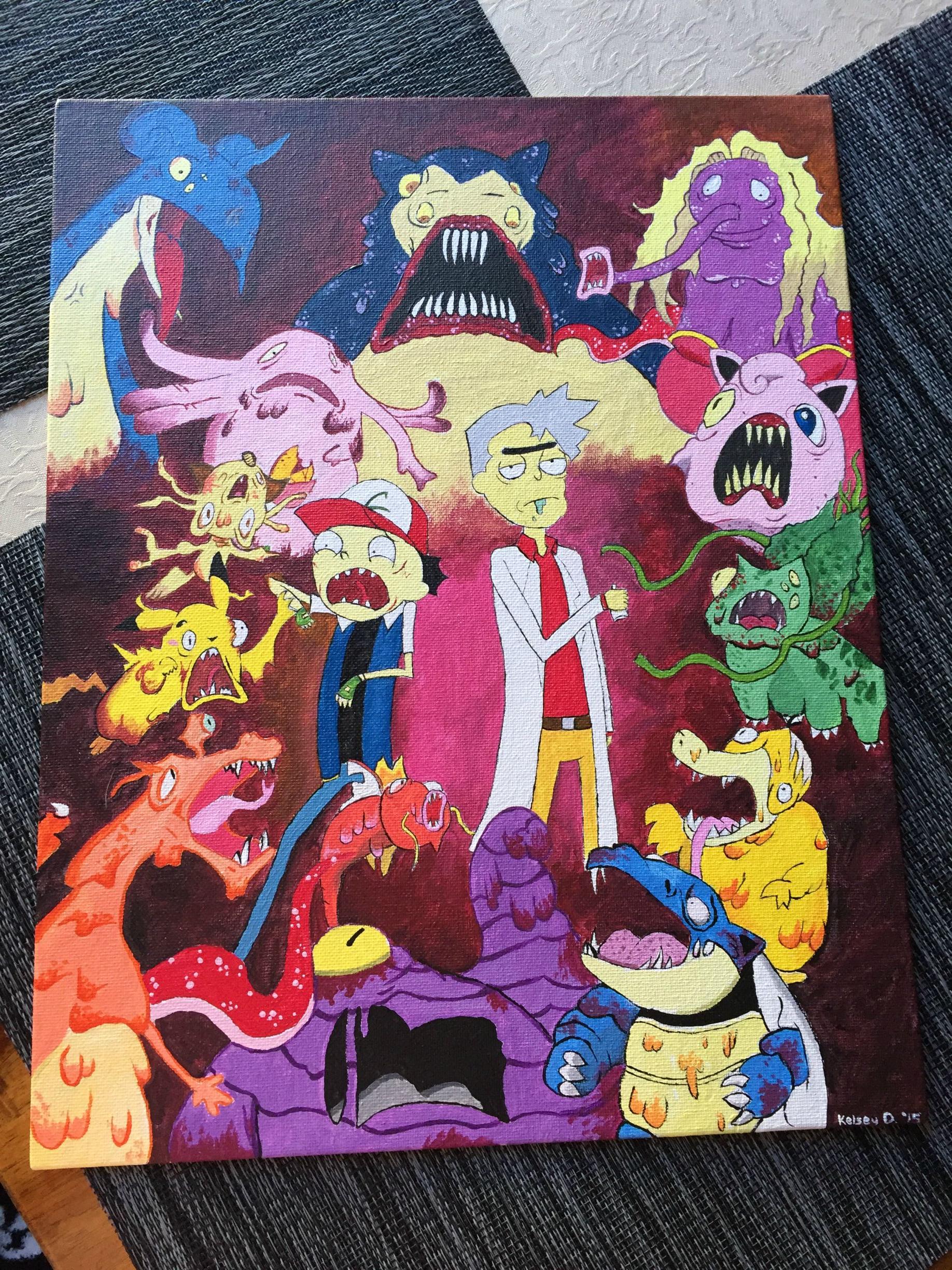 1836x2448 Rick And Morty Painting Inspired By Steve Yurko - Rick And Morty Painting