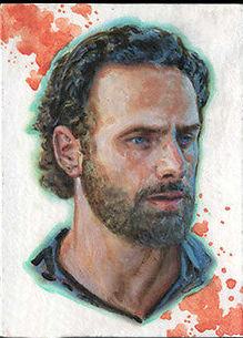 219x305 Original Art - Rick Grimes Painting
