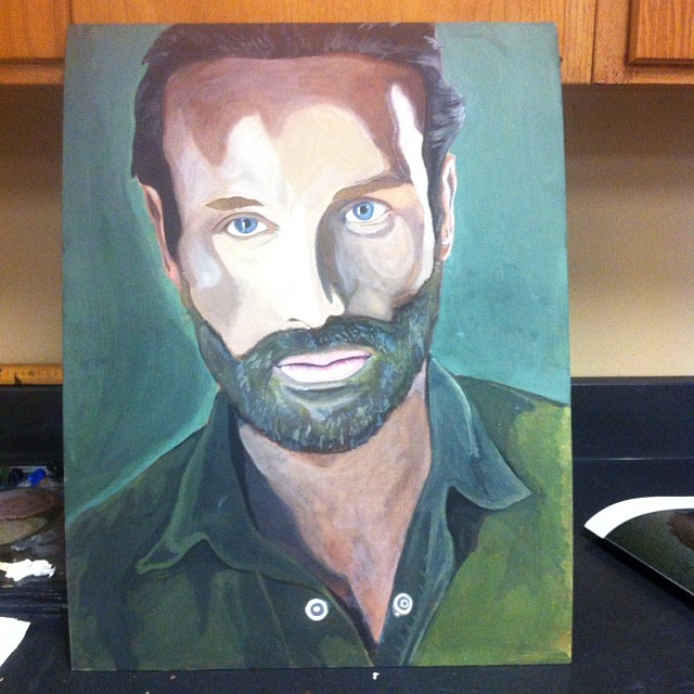 640x640 Rick Grimes Oil Paint By Eccentricn8tive26 - Rick Grimes Painting