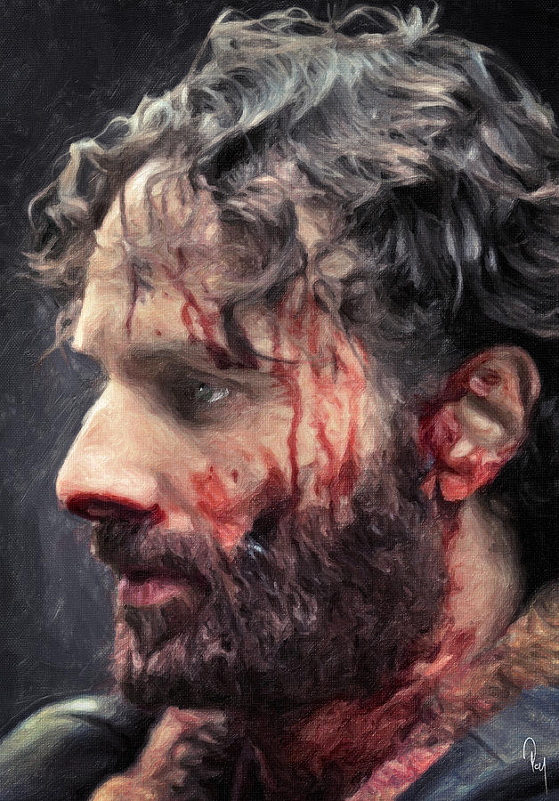 628x900 Rick Grimes Painting By Zapista - Rick Grimes Painting