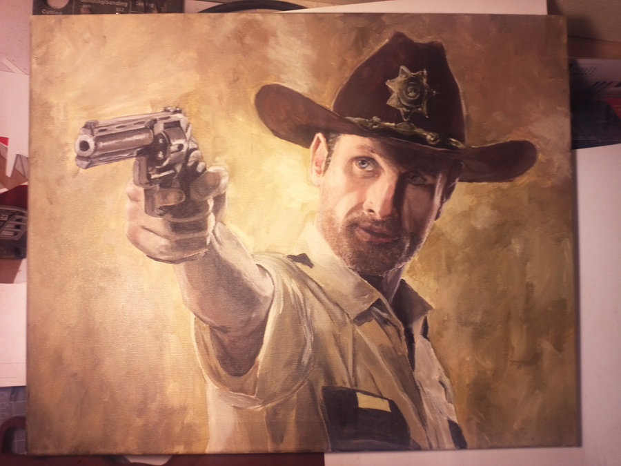 900x675 Rick Grimes By Joseugai - Rick Grimes Painting