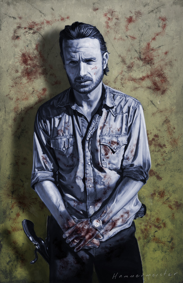 600x927 The Blood On Rick's Hands Mark Hammermeister - Rick Grimes Painting