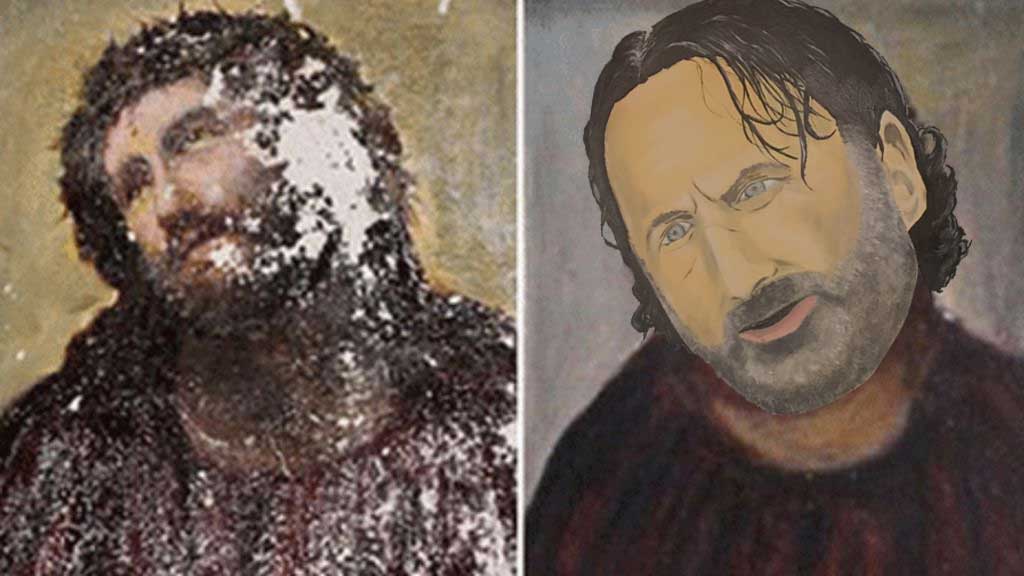 1024x576 Not The Best Lighting But Here's A Painting I Made Of Rick - Rick Grimes Painting