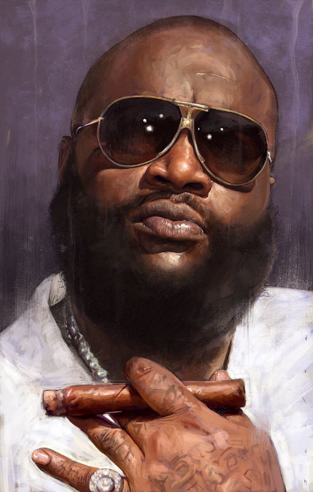 1018x1600 It's Funny Because It's True Rick Ross For Rolling Stone! - Rick Ross Painting