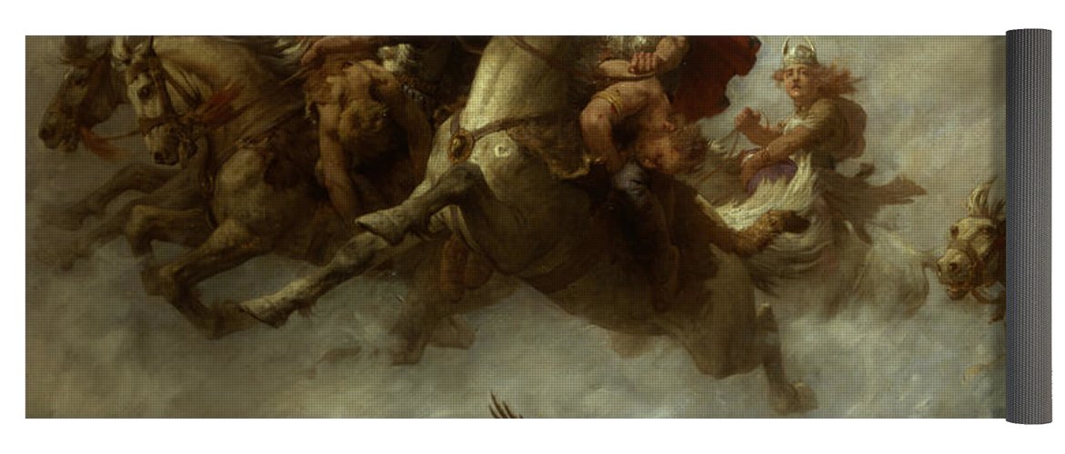 1171x500 The Ride Of The Valkyries Yoga Mat For Sale By William T Maud - Ride Of The Valkyries Painting