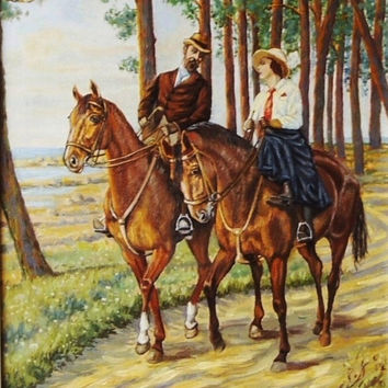 354x354 Shop Original Oil Painting Signed On Wanelo - Riding Horse Painting