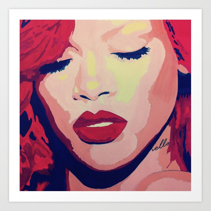 700x700 Rihanna Painting Art Print By Kimly Society6 - Rihanna Painting