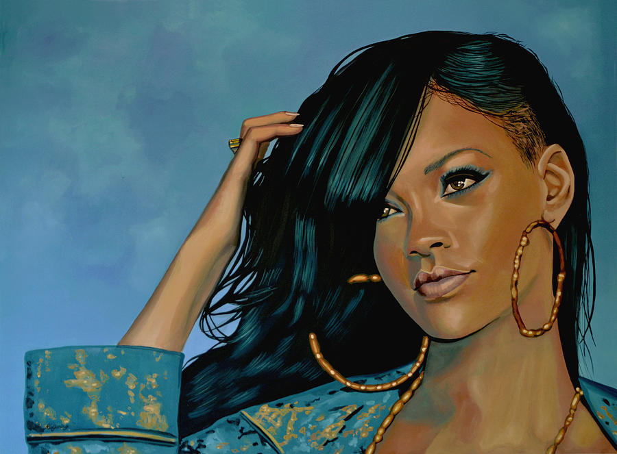 900x663 Rihanna Painting Painting By Paul Meijering - Rihanna Painting