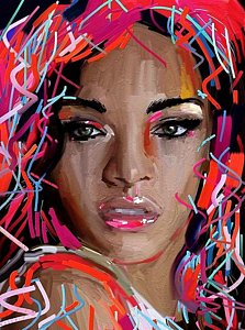 223x300 Rihanna Painting By Bogdan Floridana Oana - Rihanna Painting