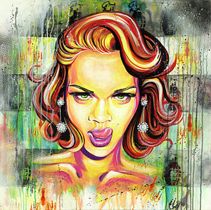 300x298 Rihanna Paintings Pixels - Rihanna Painting