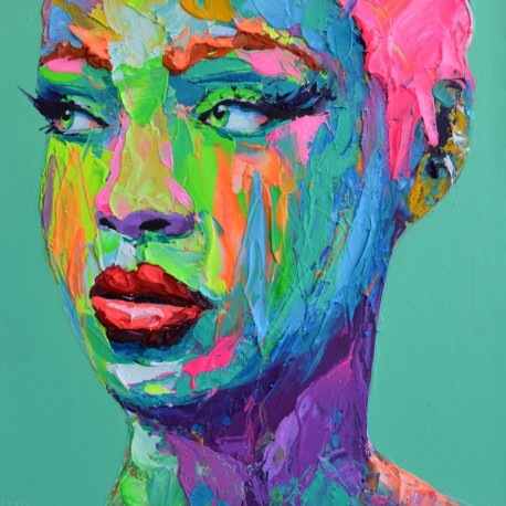 458x458 Unique Artwork Rihanna From The Artist Agusil, Portrait Style - Rihanna Painting