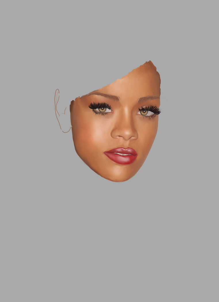 761x1049 New Rihanna Painting In Progress By Brrr4life - Rihanna Painting