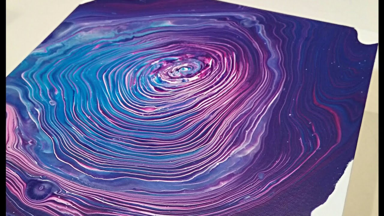 1280x720 Fluid Art Swirl Technique Acrylic Pouring. Easy Way Of Creating - Ring Painting