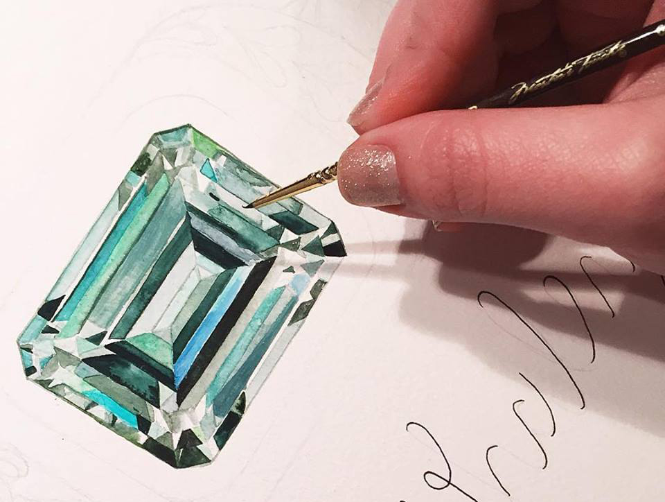 960x724 Get A Custom Watercolor Painting Of Your Engagement Ring - Ring Painting