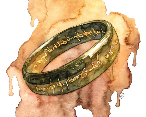 570x456 The One Ring Painting Print Titled The One - Ring Painting
