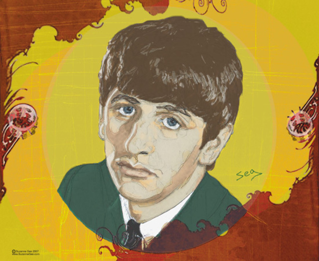 640x524 Suzanne Gee Artwork Ringo Starr Original Illustration - Ringo Starr Painting