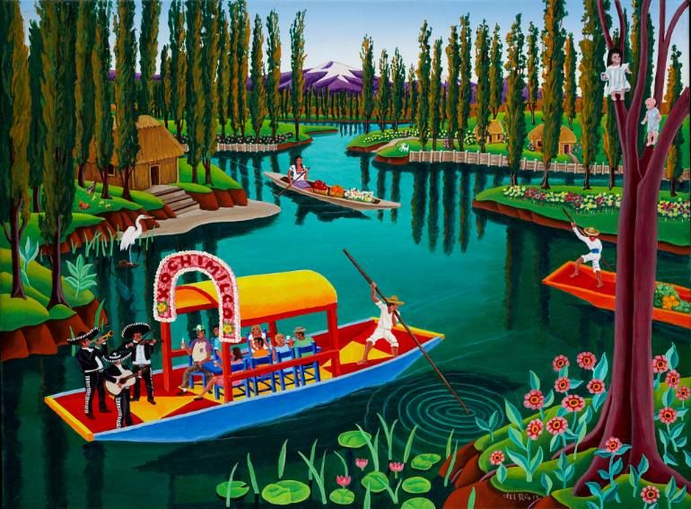 770x567 Xochimilco Painting By Raul Del Rio Del Rio, Artist And Saatchi Art - Rio Painting