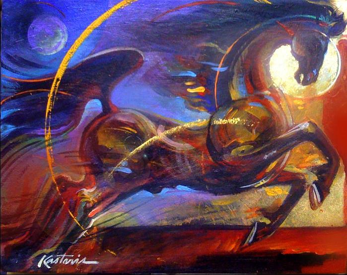 699x555 Leap Of Faith Painting By Rip Kastaris - Rip Painting